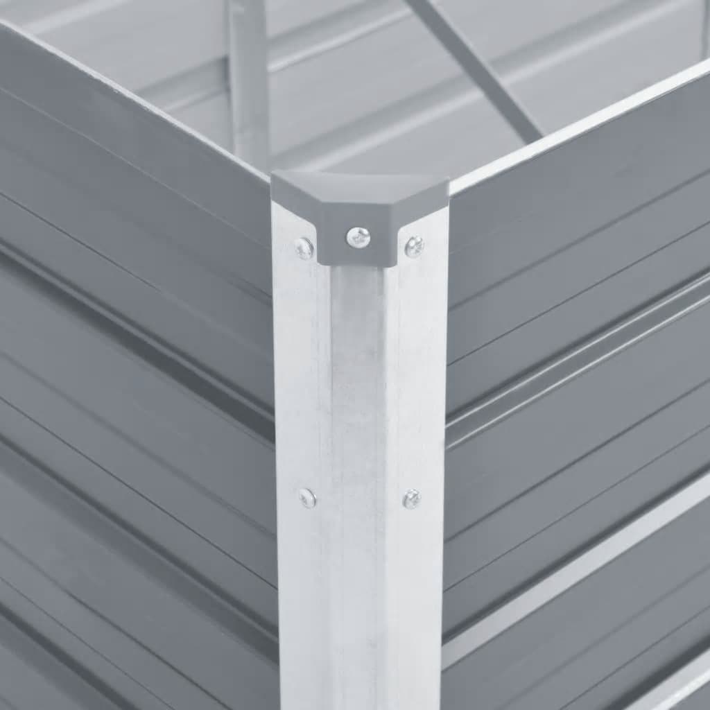 Garden Raised Bed Galvanised Steel 400x80x77 cm Grey