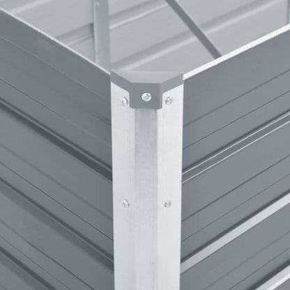 Garden Raised Bed Galvanised Steel 400x80x77 cm Grey