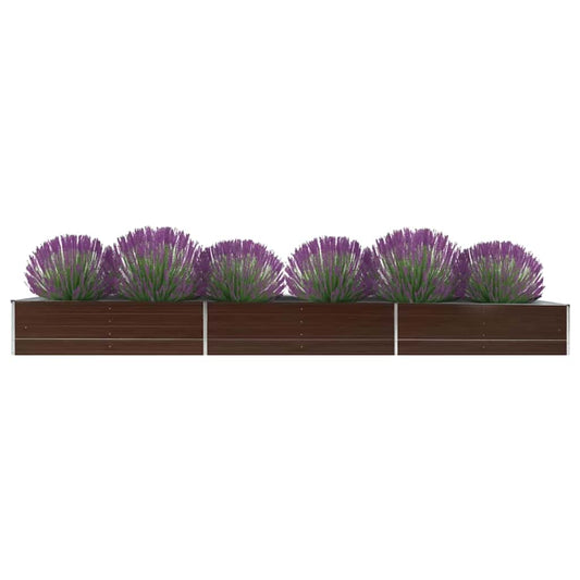 Raised Bed | Brown | Galvanised steel | 480 x 80 x 45 cm |  Durable