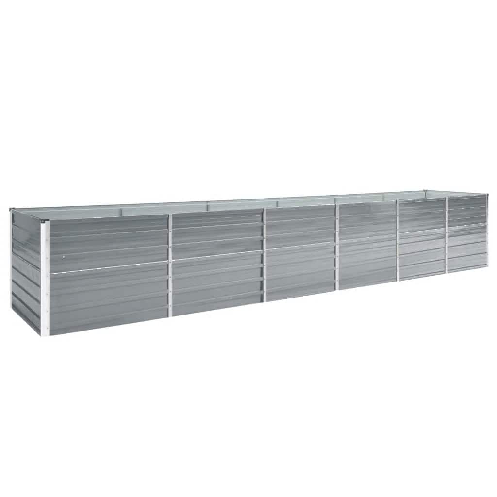 Raised Bed | Grey | Galvanised steel | 480x80x77 cm |  Durable