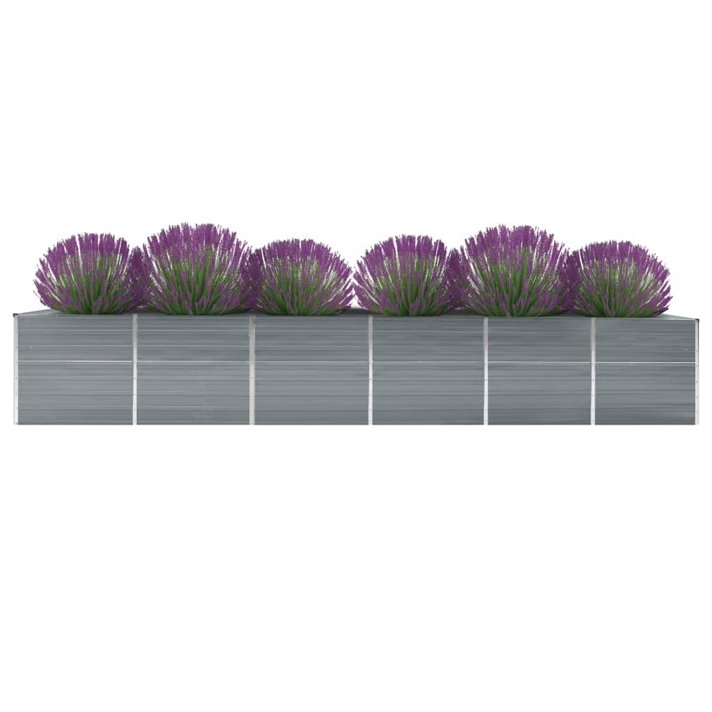 Raised Bed | Grey | Galvanised steel | 480x80x77 cm |  Durable