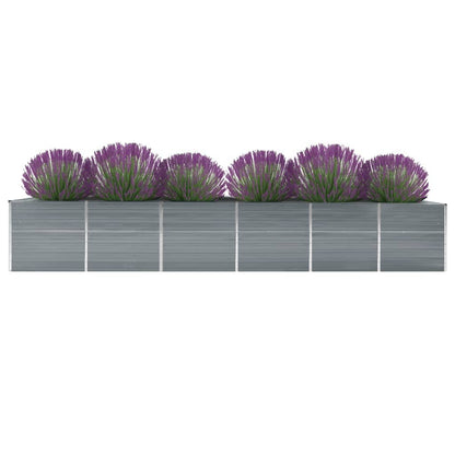 Raised Bed | Grey | Galvanised steel | 480x80x77 cm |  Durable