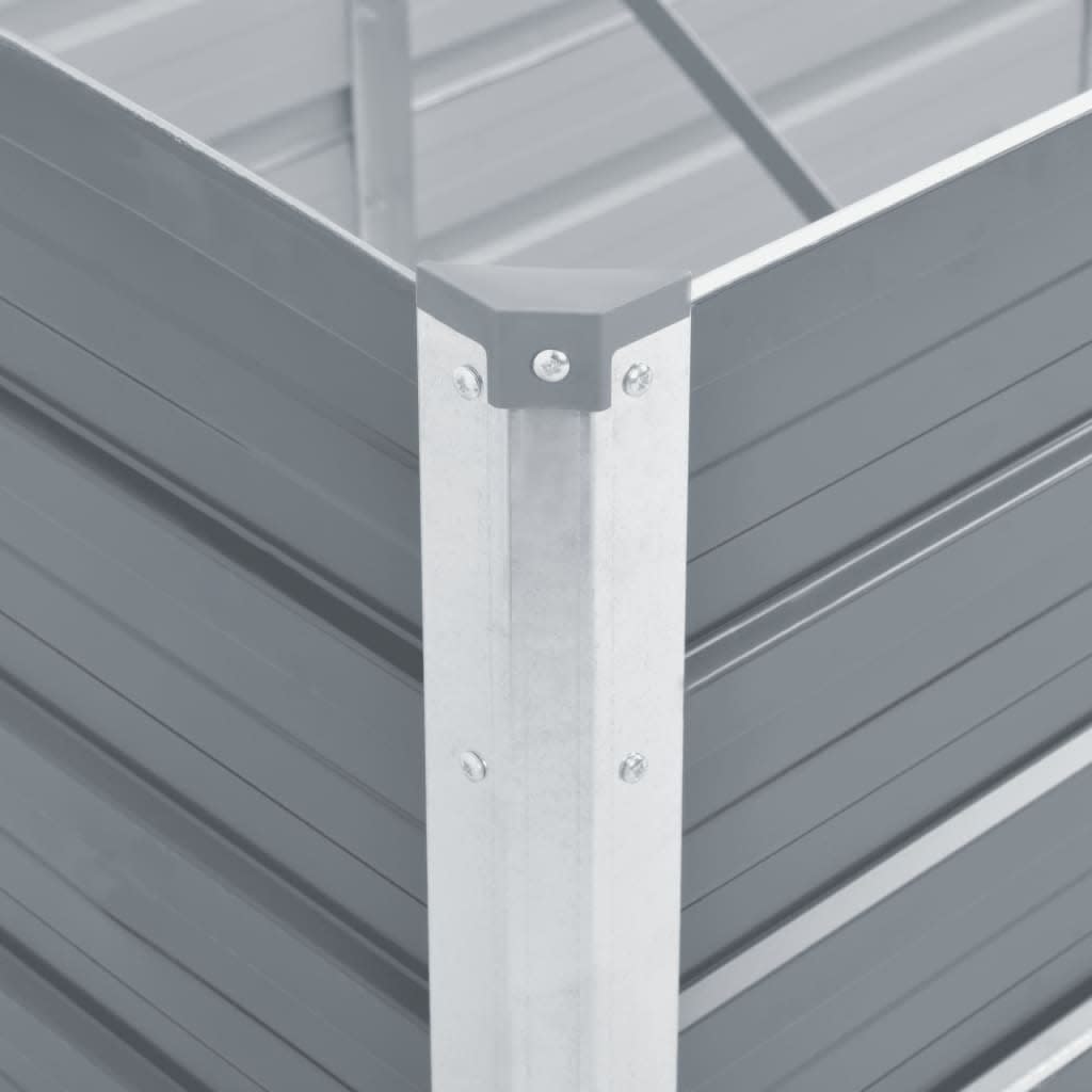 Raised Bed | Grey | Galvanised steel | 480x80x77 cm |  Durable