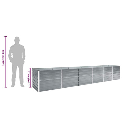 Raised Bed | Grey | Galvanised steel | 480x80x77 cm |  Durable