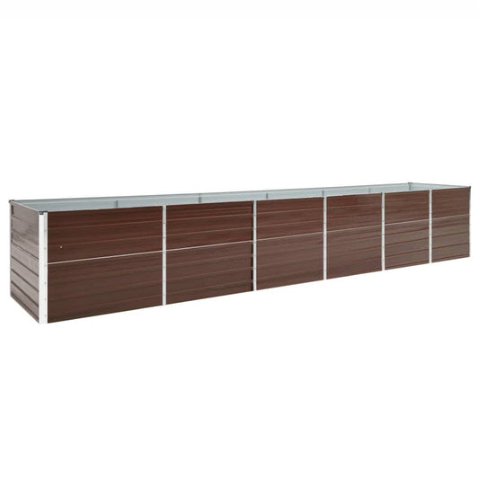 Raised Bed | Brown | Galvanised Steel | 480x80x77 cm | Durable | Planter