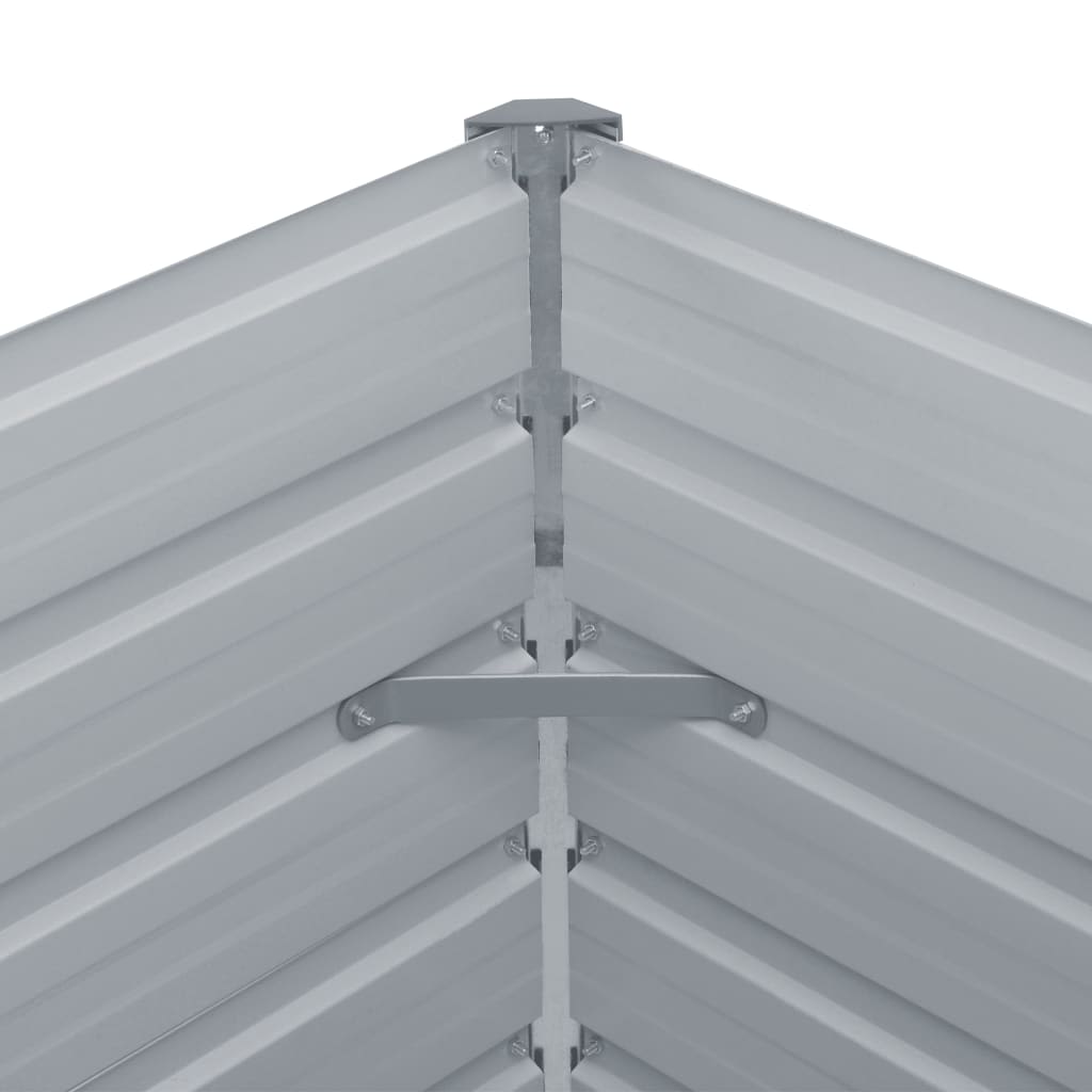Garden Raised Bed Galvanised Steel 600x80x45 cm Grey