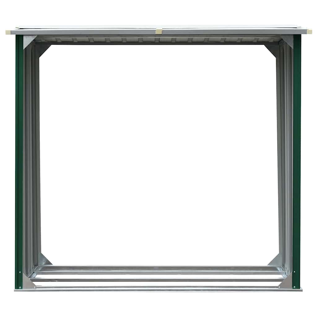 Log Storage Shed Galvanised Steel 172x91x154 cm Green