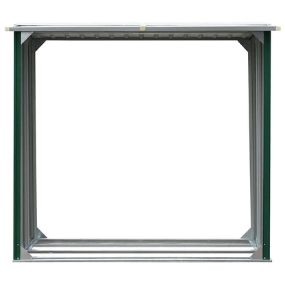 Log Storage Shed Galvanised Steel 172x91x154 cm Green
