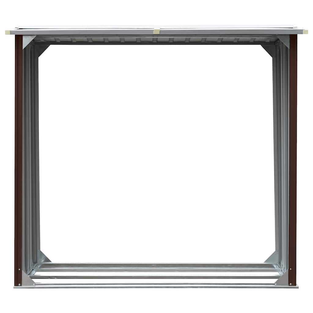 Log Storage Shed Galvanised Steel 172x91x154 cm Brown