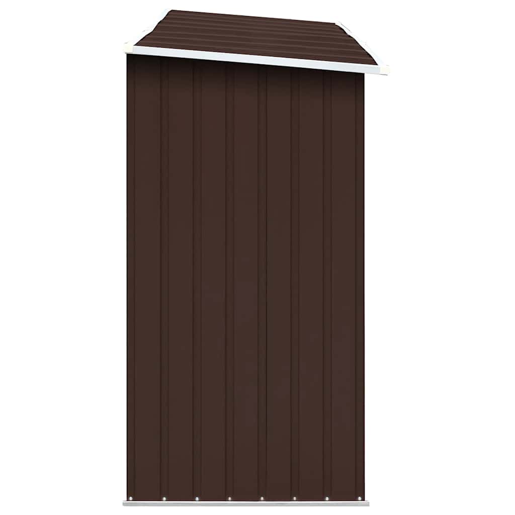Garden Log Storage Shed Galvanised Steel 330x84x152 cm Brown