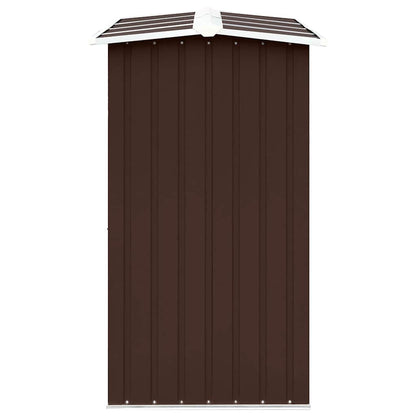 Garden Log Storage Shed Galvanised Steel 330x92x153 cm Brown