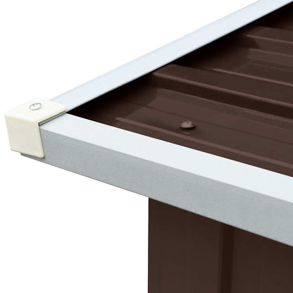 Garden Log Storage Shed Galvanised Steel 330x92x153 cm Brown