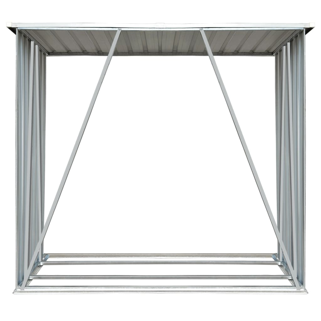 Garden Log Storage Shed Galvanised Steel 163x83x154 cm Green