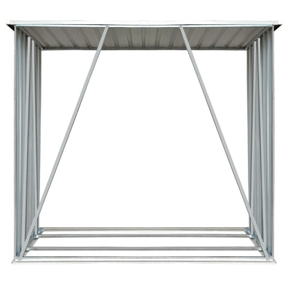 Garden Log Storage Shed Galvanised Steel 163x83x154 cm Green