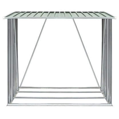 Garden Log Storage Shed Galvanised Steel 163x83x154 cm Green