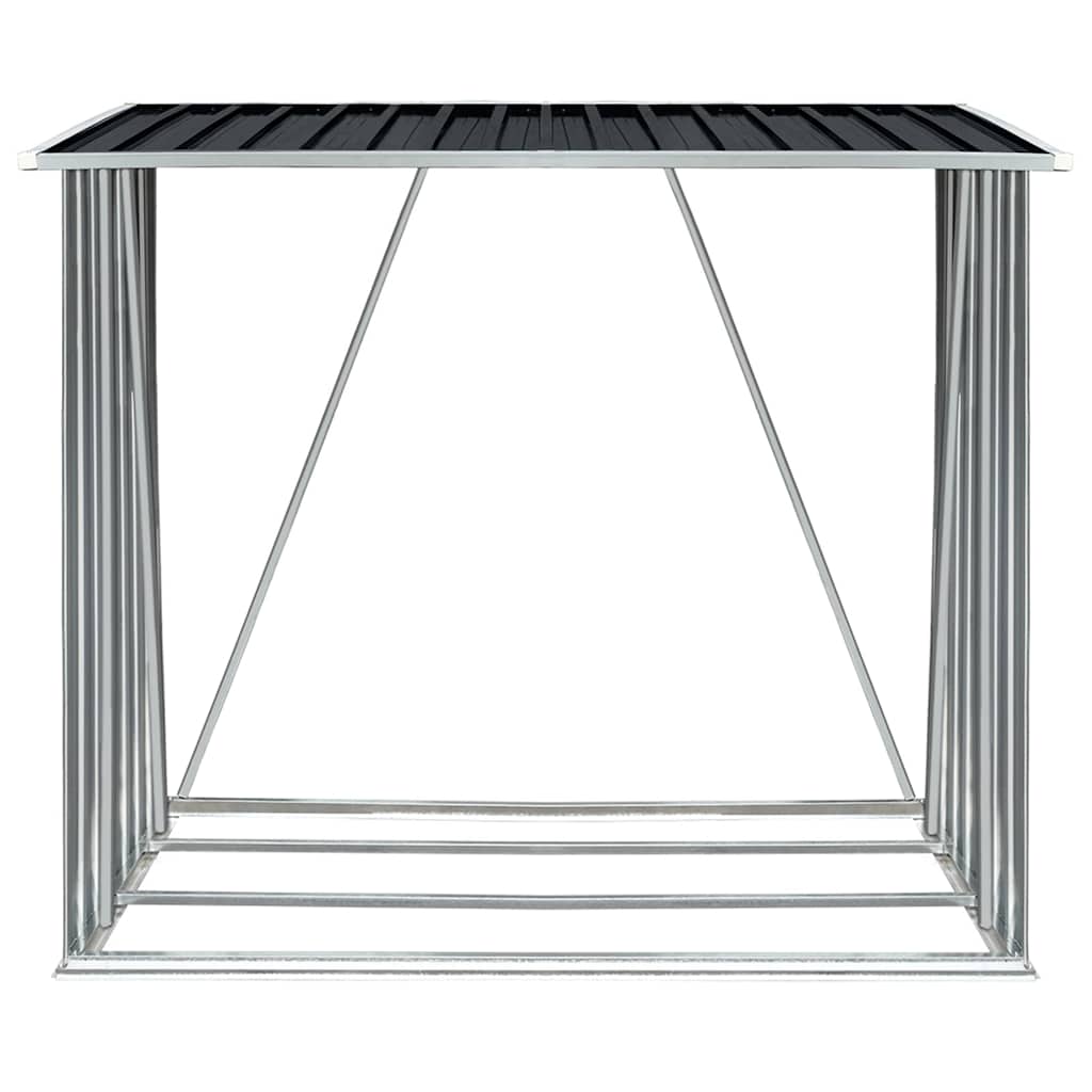 vidaXL Garden Log Storage Shed Galvanized Steel 64.2"x32.7"x60.6" Anthracite