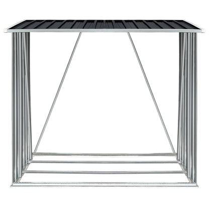 vidaXL Garden Log Storage Shed Galvanized Steel 64.2"x32.7"x60.6" Anthracite
