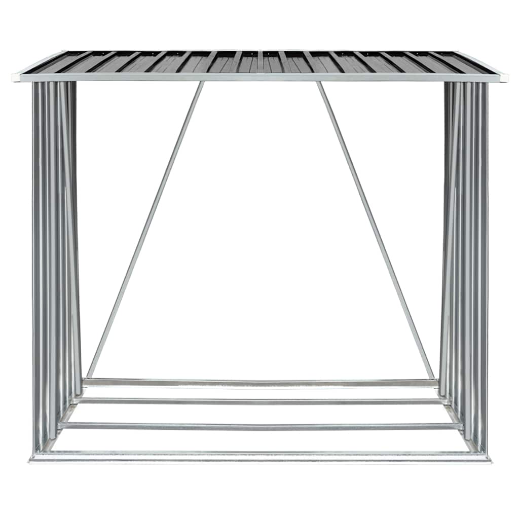 vidaXL Garden Log Storage Shed Galvanized Steel 64.2"x32.7"x60.6" Anthracite