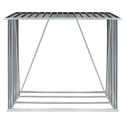 vidaXL Garden Log Storage Shed Galvanized Steel 64.2"x32.7"x60.6" Anthracite