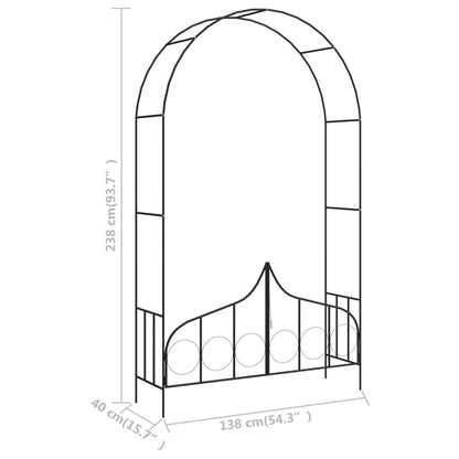 Garden Arch Black Powder-coated iron Large Sturdy Garden Arch