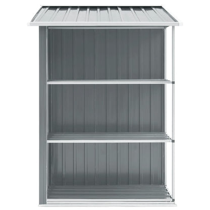 Garden Shed with Rack Grey 205x130x183 cm Iron