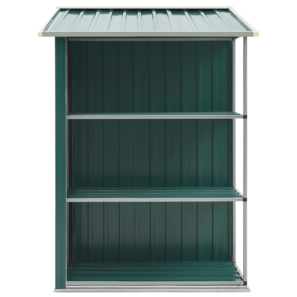 Garden Shed with Rack Green 205x130x183 cm Iron