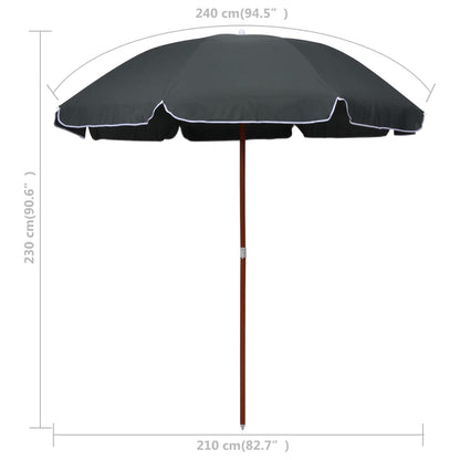 Garden Parasol with Steel Pole 94.5" Anthracite