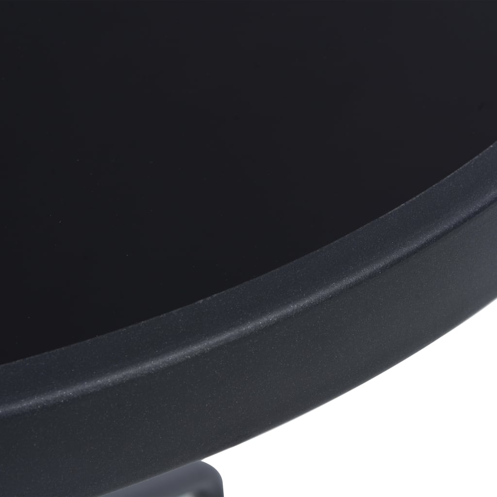 Garden Table | Black | Powder coated steel, silk print glass | 60 cm