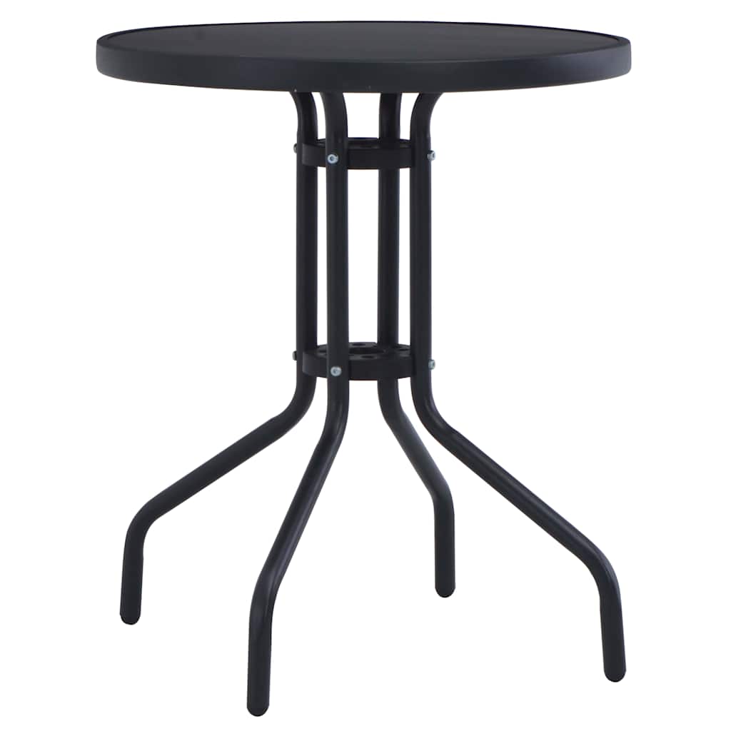 Garden Table | Black | Powder coated steel | 80 cm |  Durable
