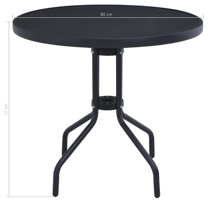 Garden Table | Black | Powder coated steel | 80 cm |  Durable