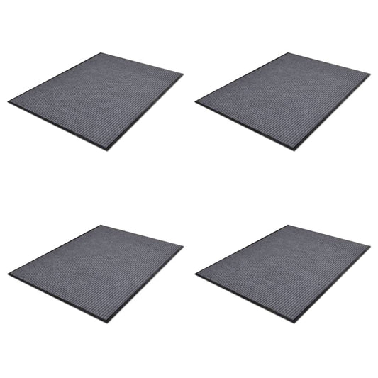 Doormat | Set of 4 | Grey | PVC backing, Polyester front | 90x60 cm