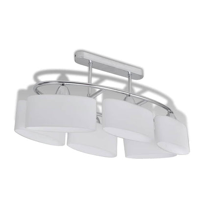 Ceiling Lamp | Set of 2 | Chrome, White | Metal, Glass | Medium