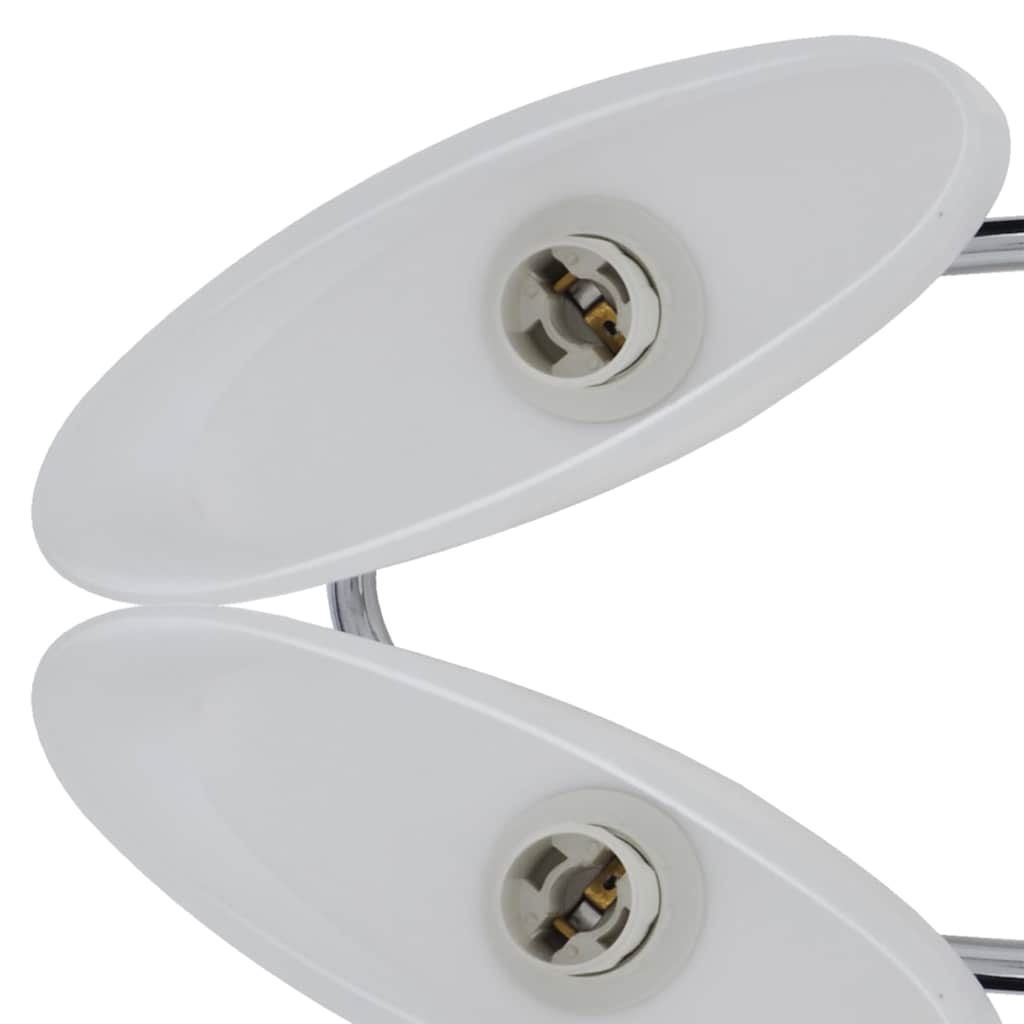 Ceiling Lamp | Set of 2 | Chrome, White | Metal, Glass | Medium