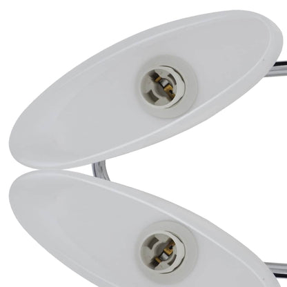 Ceiling Lamp | Set of 2 | Chrome, White | Metal, Glass | Medium