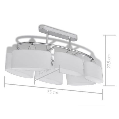 Ceiling Lamp | Set of 2 | Chrome, White | Metal, Glass | Medium