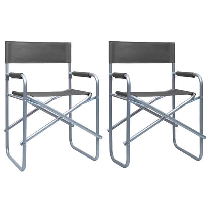 Director's Chair | Set of 2 | Grey | Steel, fabric (100% polyester)
