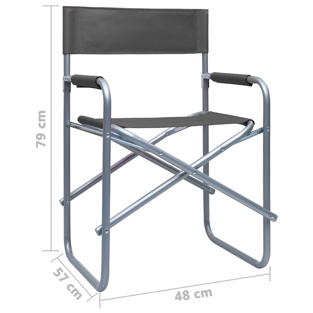 Director's Chair | Set of 2 | Grey | Steel, fabric (100% polyester)