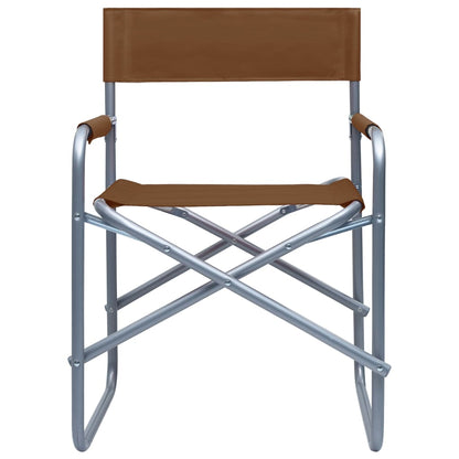 Director's Chairs 2 pcs Steel Brown