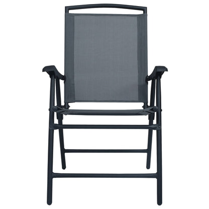 Chair | Set of 2 | Grey | Textilene | Medium | Foldable | Chair