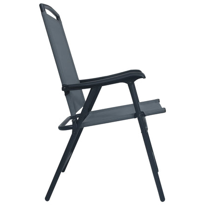 Chair | Set of 2 | Grey | Textilene | Medium | Foldable | Chair