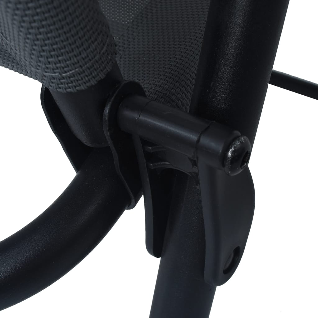 Chair | Set of 2 | Grey | Textilene | Medium | Foldable | Chair