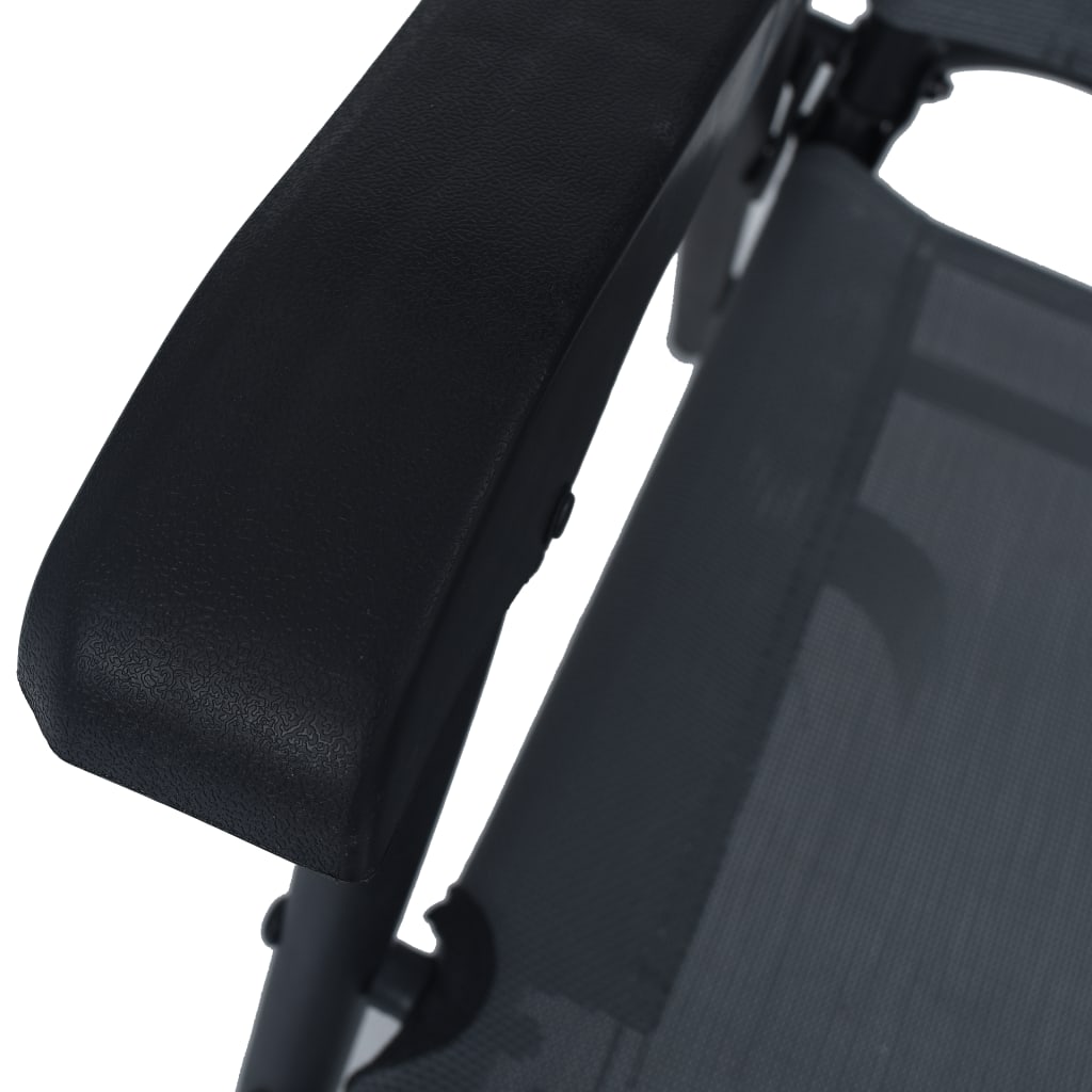 Chair | Set of 2 | Grey | Textilene | Medium | Foldable | Chair