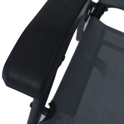 Chair | Set of 2 | Grey | Textilene | Medium | Foldable | Chair