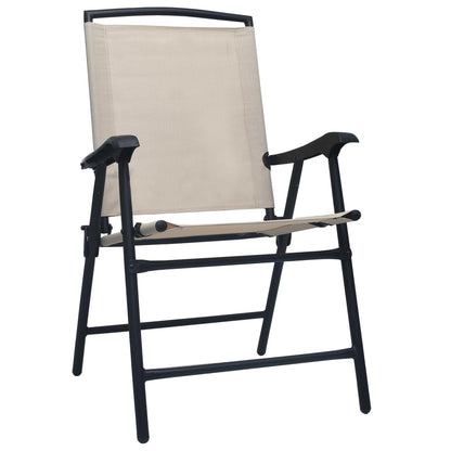 Chair | Set of 2 | Cream | Textilene, Steel | Standard | Foldable | Chair