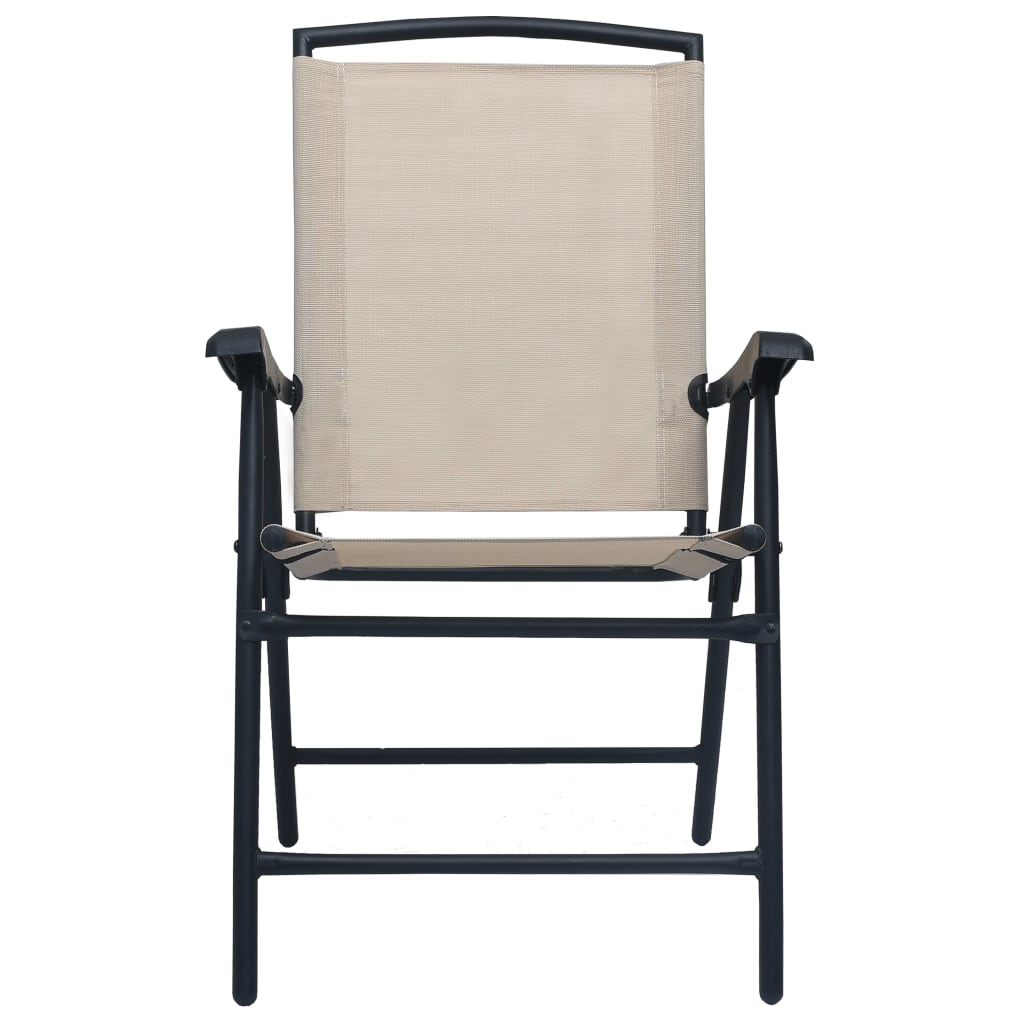Chair | Set of 2 | Cream | Textilene, Steel | Standard | Foldable | Chair