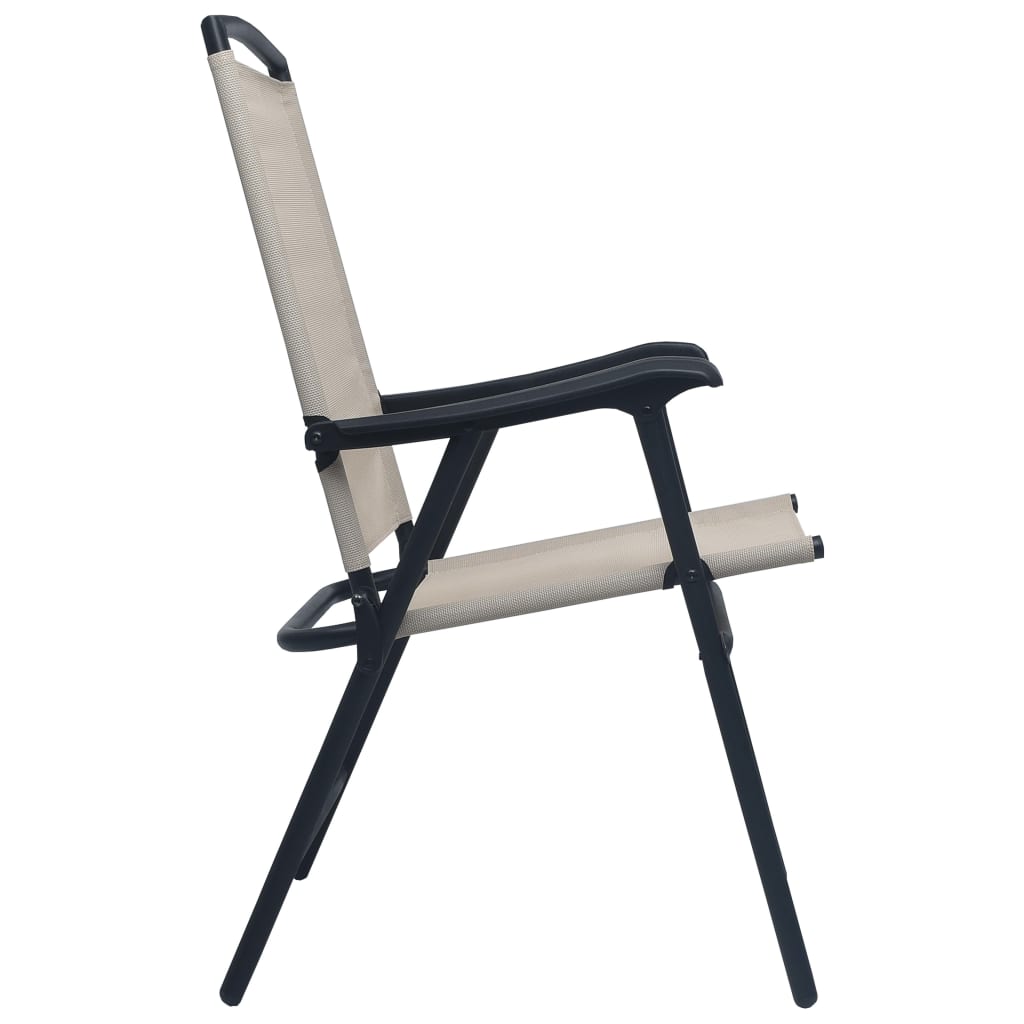 Chair | Set of 2 | Cream | Textilene, Steel | Standard | Foldable | Chair