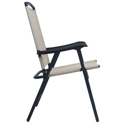 Chair | Set of 2 | Cream | Textilene, Steel | Standard | Foldable | Chair