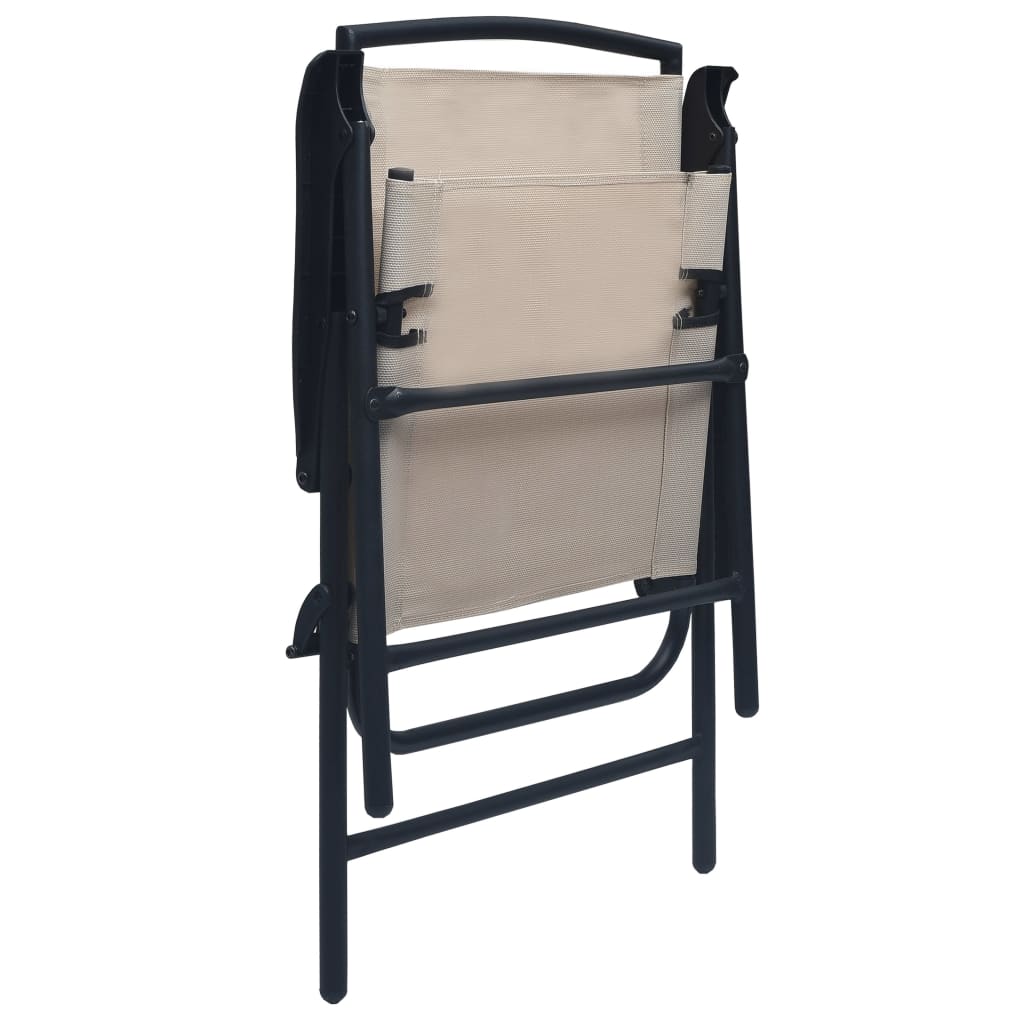 Chair | Set of 2 | Cream | Textilene, Steel | Standard | Foldable | Chair