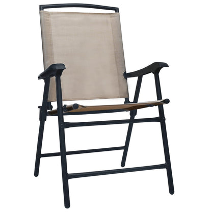 Chair | Set of 2 | Taupe | Textilene, Steel | Medium | Foldable | Chair
