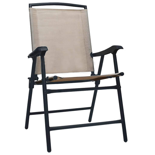 Folding Chairs 2 pcs Texilene Taupe
